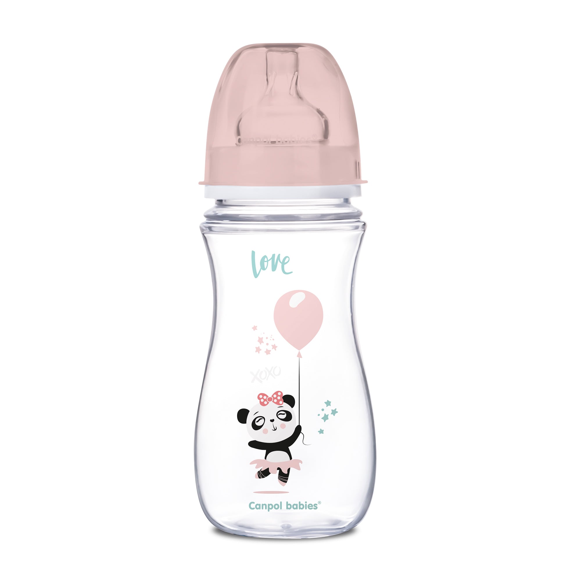 Антіколікова пляшечка для годування з широким отвором Canpol Babies Easy Start Exotic Animals, 300 мл (35 / 222_pin)