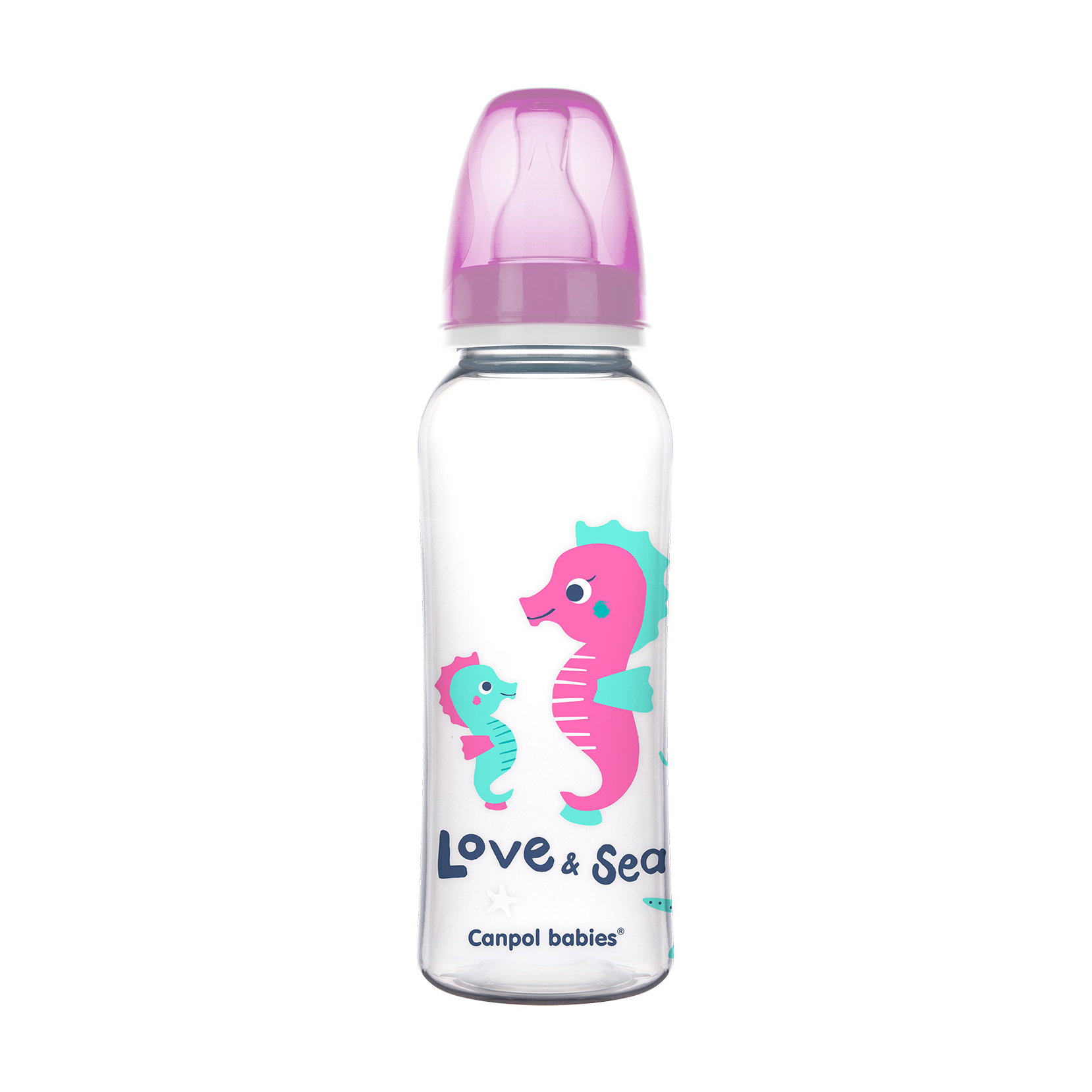 Пляшечка для годування Canpol Babies Love &amp; See з малюнком, від 1 року, рожева, 250 мл (59/400)